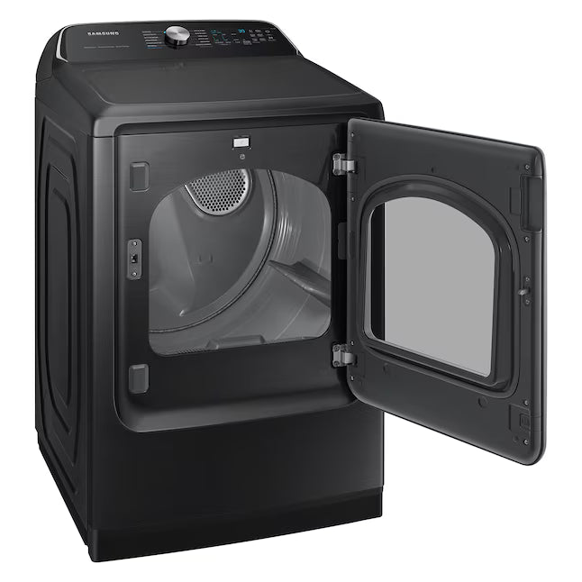 Samsung 5.1 cu. ft. Smart Top Load Washer with ActiveWave™ Agitator and Super Speed Wash WA51A5505AV - Certified Refurbished and Samsung 7.4 Cu. Ft. Smart Electric Dryer with Steam Sanitize+ in Black 16298 - DVE55CG7100V - Scratch & Dent (Minor)