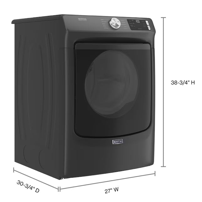 Maytag 7.3 Cu. Ft. Stackable Electric Dryer with Extra Power Button in Volcano Black MED5630MBK - Scratch & Dent (Moderate)