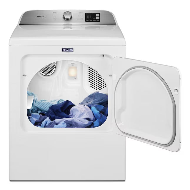 Maytag Top Load 4.8 cu ft Washer with Deep Fill and Slow-Close Glass Lid MVW6200KW - Scratch & Dent (Minor) and Maytag 7.0 cu. ft Top Load Gas Dryer with Moisture Sensing 16198 - MGD6200KW - Scratch and Dent (Minor)
