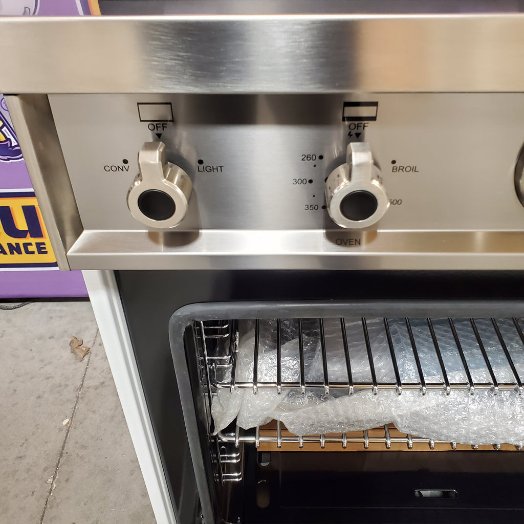 Pictures of Bertazzoni 48 Inch Freestanding Professional Gas Range with 6 Sealed Burners, Double Oven, 7.1 Cu. Ft. Total Capacity in Bianco White 11113121 - PROF486GGASBIT - Scratch & Dent (Minor) - Neu Appliance Outlet - Discount Appliance Outlet in Austin, Tx