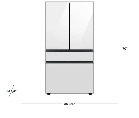 Pictures of Samsung Bespoke 4-Door French Door Refrigerator (29 cu. ft.) with Beverage Center™ in White Glass RF29BB860012AA - Scratch & Dent (Minor) - Neu Appliance Outlet - Discount Appliance Outlet in Austin, Tx
