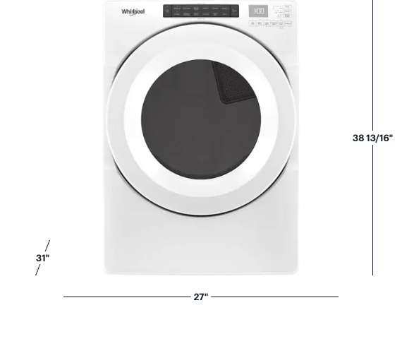 Pictures of Whirlpool 7.4 cu. ft. ENERGY STAR Front Load Electric Dryer with Long Vent WED560LHW - Scratch & Dent (Minor) - Neu Appliance Outlet - Discount Appliance Outlet in Austin, Tx