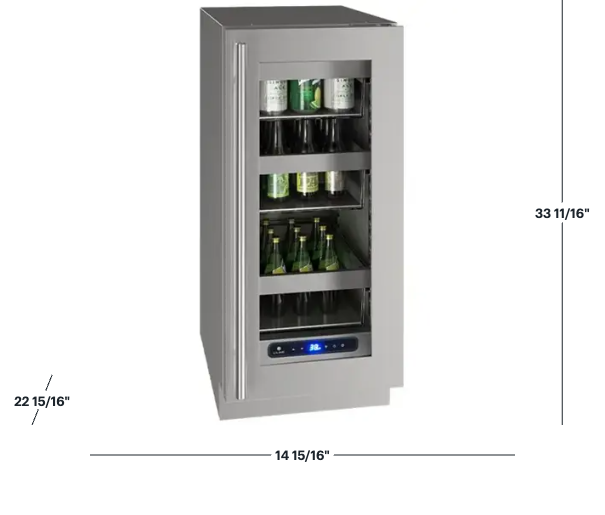 U-Line 5 Class 72-Can Beverage Cooler in Stainless Steel UHRE515-SG01A - Scratch & Dent (Minor)