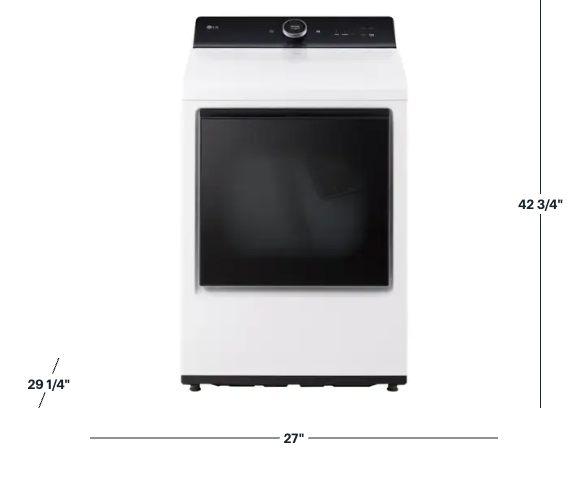 Pictures of LG 7.3 cu. ft. vented SMART Gas Dryer in White with EasyLoad Door, TurboSteam and Sensor Dry Technology 22133SD200 - DLGX8601WE - Scratch & Dent (Minor) - Neu Appliance Outlet - Discount Appliance Outlet in Austin, Tx