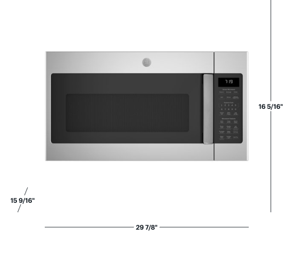 GE Over-The-Range Sensor 1.9 Cu. Ft. Microwave Oven with Filter Indication Light and Steam Clean 25133SD558 - JVM7195SKSS - Open Box