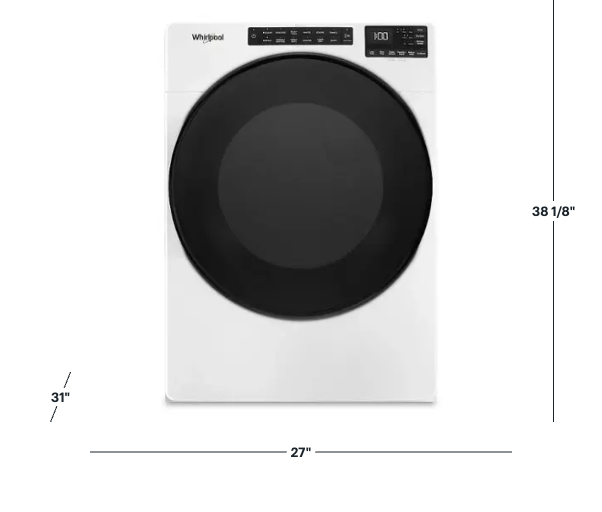 Whirlpool 7.4 cu. ft. Vented Gas Dryer in White WGD6605MW - Scratch & Dent (Minor)
