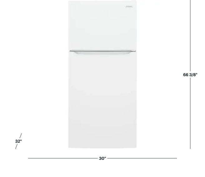 Frigidaire 20 Cu. Ft. Garage Ready Top Freezer Refrigerator in White 22121492 - FFTR2045VW - Scratch & Dent (Minor)