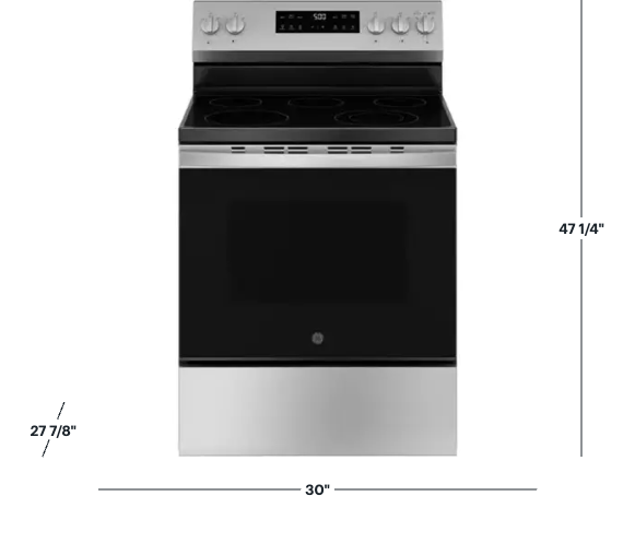 GE® ENERGY STAR® 30" Free-Standing Electric Range with Crisp Mode 25SD045 - GRF500SVSS - Open Box