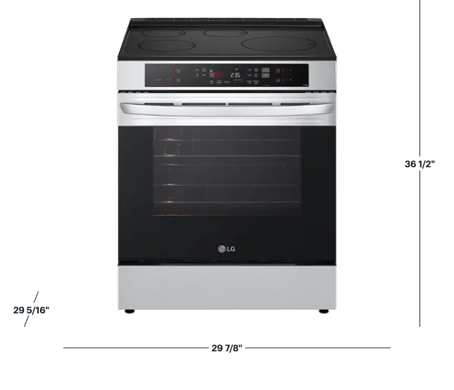 LG 6.3 cu. ft. Smart Induction Slide-in Range with Convection and Air Fry 3SD909 - LSIL6332FE - Open Box