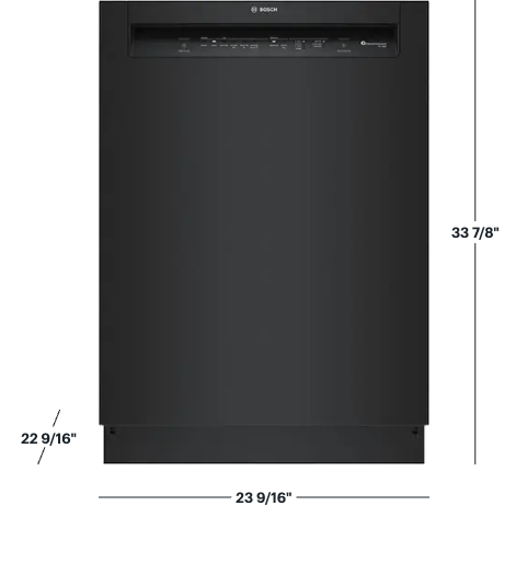 Bosch 100 Series 24" Front Control Smart Built-In Hybrid Stainless Steel Tub Dishwasher with 50dBA in Black SHE3AEM6N - Open Box
