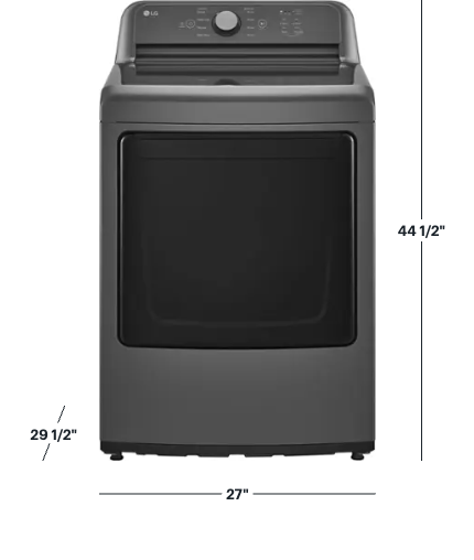 LG 4.1 cu. ft. Top Load Washer with 4-Way Agitator® and TurboDrum™ Technology WT6105CM and LG 7.3 cu. ft. Gas Dryer with Dial-A Cycle Knob ENERGY STAR and FlowSense Duct Clogging Indicator 15025 - DLG6101M - Open Box