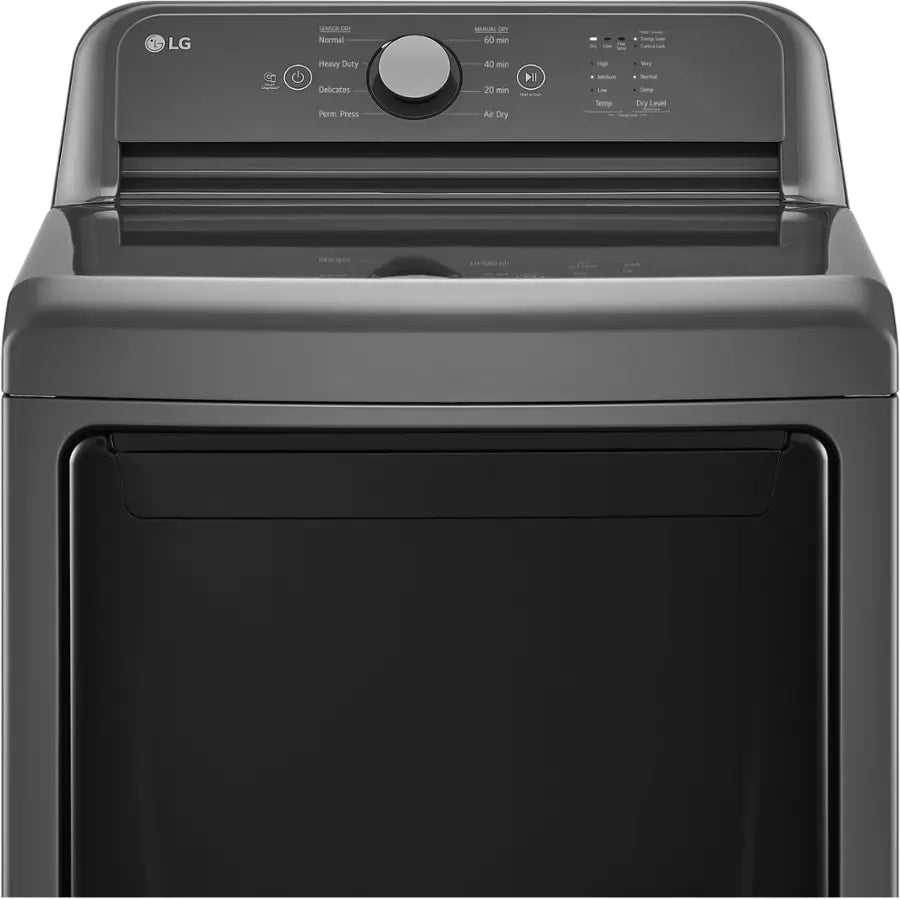 LG 4.1 cu. ft. Top Load Washer with 4-Way Agitator® and TurboDrum™ Technology WT6105CM and LG 7.3 cu. ft. Gas Dryer with Dial-A Cycle Knob ENERGY STAR and FlowSense Duct Clogging Indicator 15025 - DLG6101M - Open Box
