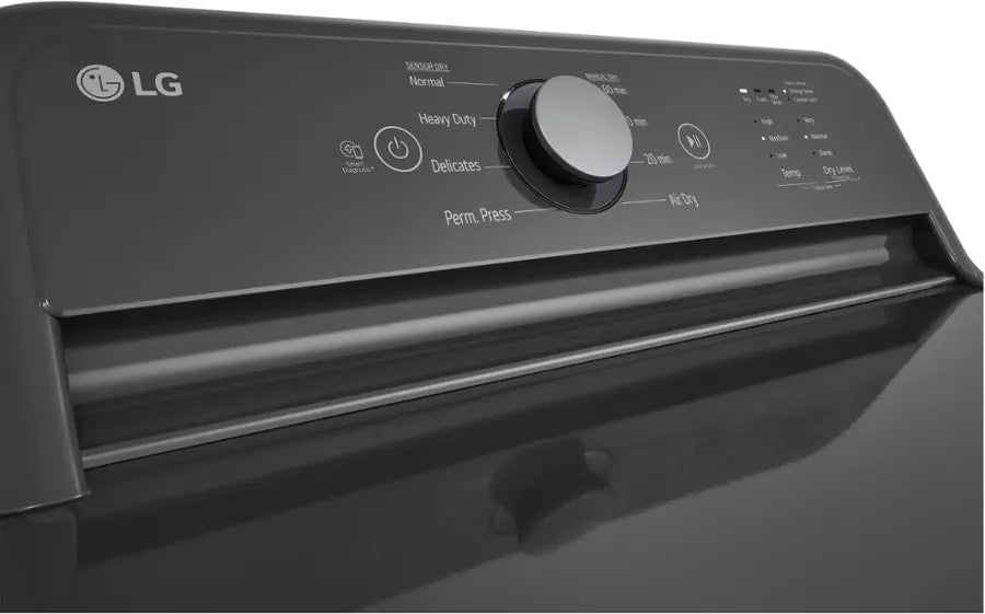 LG 4.1 cu. ft. Top Load Washer with 4-Way Agitator® and TurboDrum™ Technology WT6105CM and LG 7.3 cu. ft. Gas Dryer with Dial-A Cycle Knob ENERGY STAR and FlowSense Duct Clogging Indicator 15025 - DLG6101M - Open Box