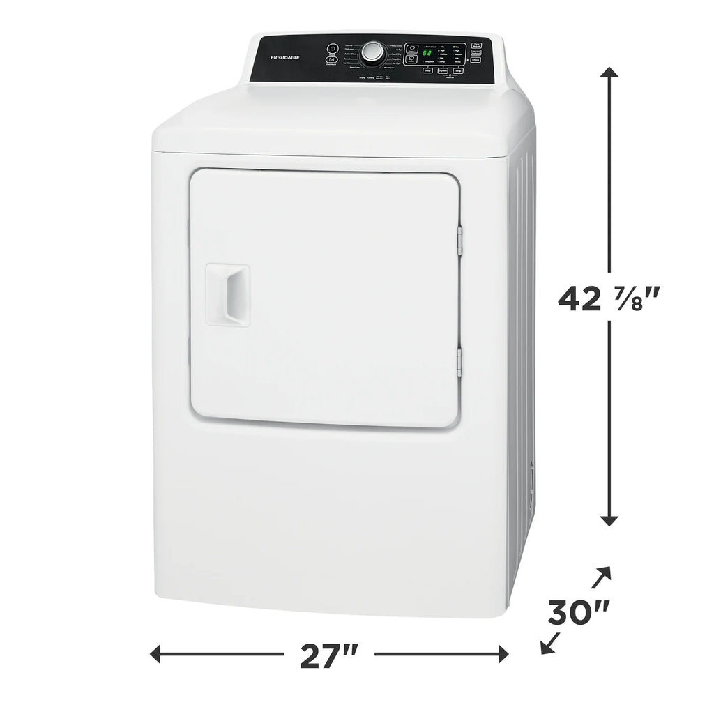 Frigidaire 6.7 Cu. Ft. Electric Dryer with 10 Dry Cycles and Anti-Wrinkle Option 3SD608 - FFRE4120SW - Scratch & Dent (Minor)