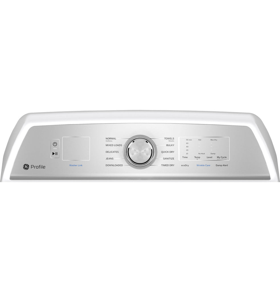 GE Profile 5.0 cu. ft. High-Efficiency Smart Top Load Washer in White with Microban Technology PTW600BSRWS - Scratch & Dent (Minor) and GE Profile 7.4 cu. ft. Capacity Electric Dryer with Sanitize Cycle and Sensor Dry 16052 - PTD60EBSRWS - New in Box