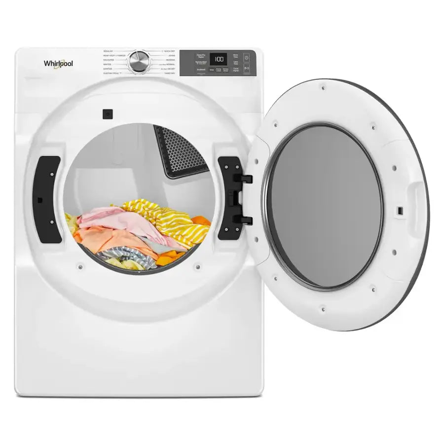 Pictures of Whirlpool 4.5 cu. ft. Smart Front Load ENERGY STAR® Washer with FreshFlow™ Vent System WFW5720RW - New in Box and Whirlpool 7.4 cu. ft. Smart Front Load ENERGY STAR® Electric Dryer with Wrinkle Shield™ Option WED5720RW - New in Box - Neu Appliance Outlet - Discount Appliance Outlet in Austin, Tx