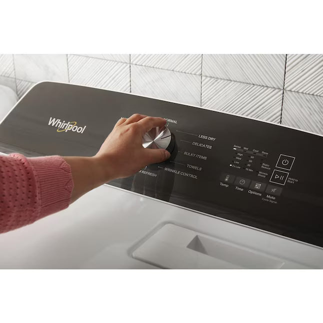 Whirlpool Top Load Style Electric Moisture Sensing 7.0 Cu. Ft. Dryer with Steam WED5050LW - Open Box