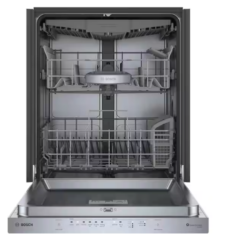 Bosch 500 Series 24 in. Stainless Steel Top Control Tall Tub Pocket Handle Dishwasher with Stainless Steel Tub, Quiet 38 dBA SHP95CM5N - Open Box