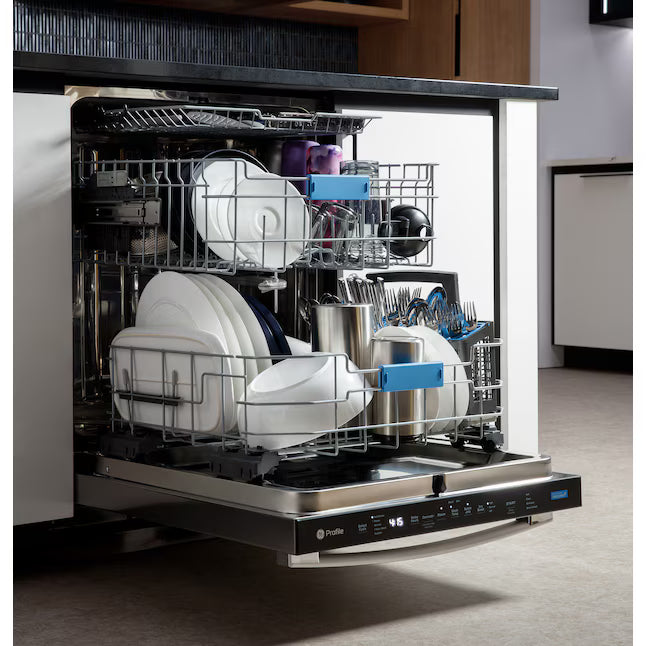 GE Profile™ ENERGY STAR® Fingerprint Resistant Top Control Stainless Interior Dishwasher with Microban™ Antimicrobial Technology 30134SD212 - PDT715SYVFS - Scratch & Dent (Major)