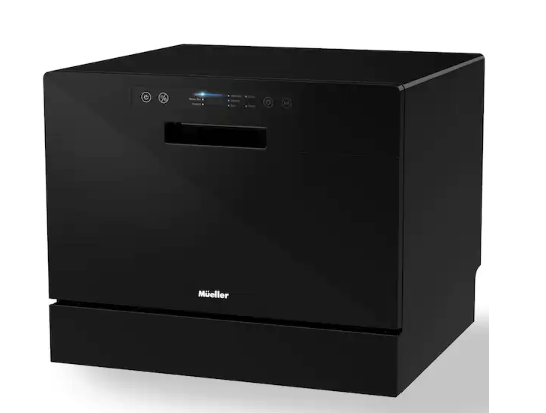 MUELLER 21 in. Professional Digital Portable Countertop Dishwasher with 6 Place Settings in Black 25138SD802 - DW-600 - Scratch & Dent (Minor)