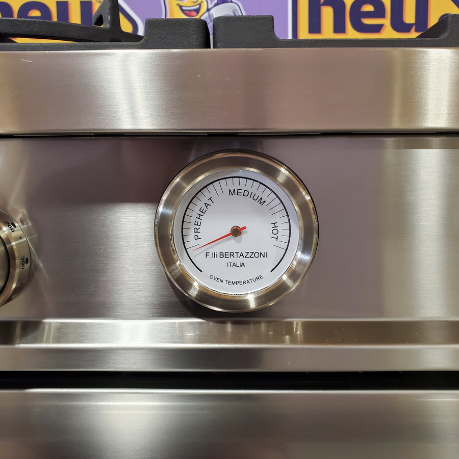 Bertazzoni Master Series 36 Inch Freestanding Gas Range with 5 Sealed Burners, 5.9 cu. ft. Oven Capacity, Dual Convection Oven, Soft-Close Door Stainless Steel Natural Gas MAST365GASXE - Scratch & Dent (Moderate)