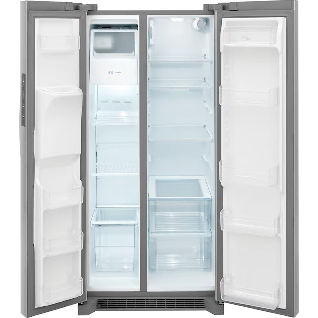 Frigidaire Stainless Steel Counter-Depth 22.6-cu ft 3 -Door French Door ENERGY Star Refrigerator with Ice Maker with Water and Ice Dispenser 20331SD303 - FRFC2323AS - Scratch & Dent (Minor)