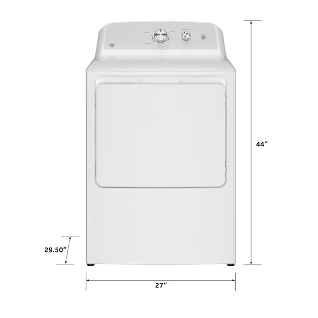 GE White Electric 7.2 Cu. Ft. Capacity Dryer with Up to 120 Ft. Venting and Reversible Door 31135SD247 - GTD38EASWWS - Scratch & Dent (Moderate)