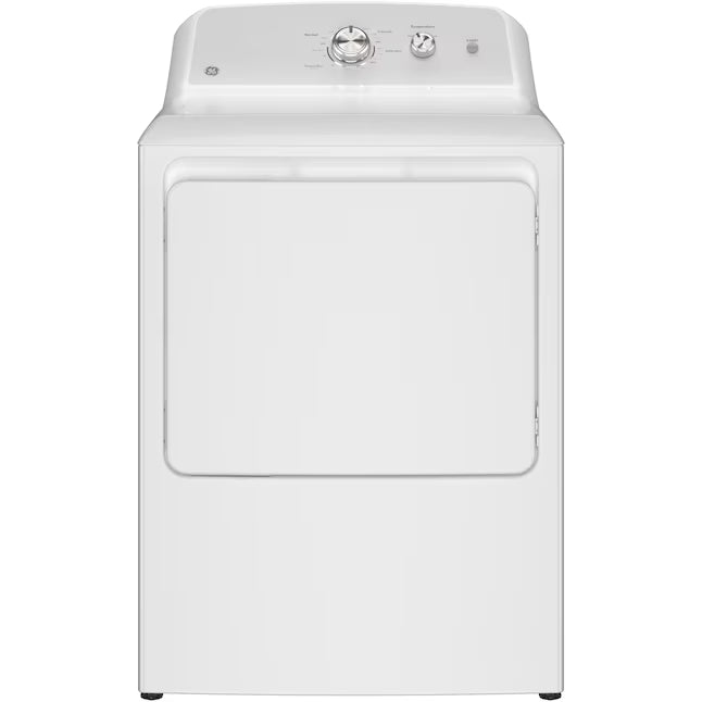 GE White Electric 7.2 Cu. Ft. Capacity Dryer with Up to 120 Ft. Venting and Reversible Door 31135SD247 - GTD38EASWWS - Scratch & Dent (Moderate)
