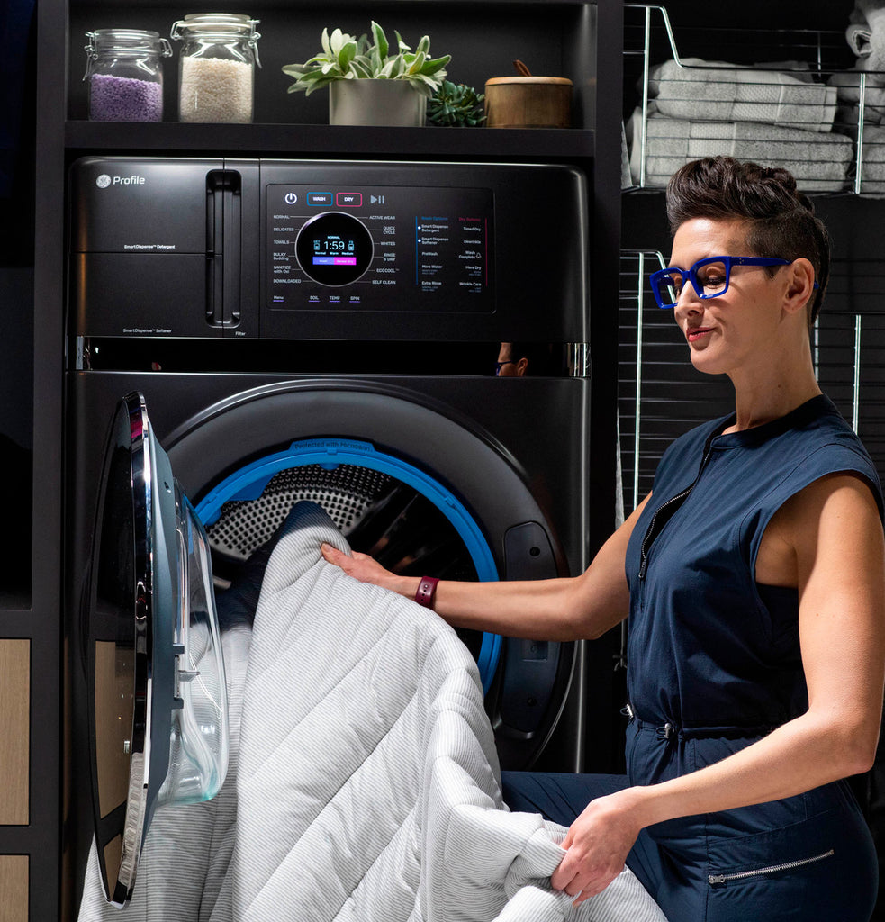 Pictures of GE Profile Energy Star Ultra Fast 4.8 Cu. Ft. Capacity 2-in-1 Washer and Dryer with Ventless Inverter Heat Pump Technology and Pet Hair Removal PFQ97HSPVDS - New - Neu Appliance Outlet - Discount Appliance Outlet in Austin, Tx