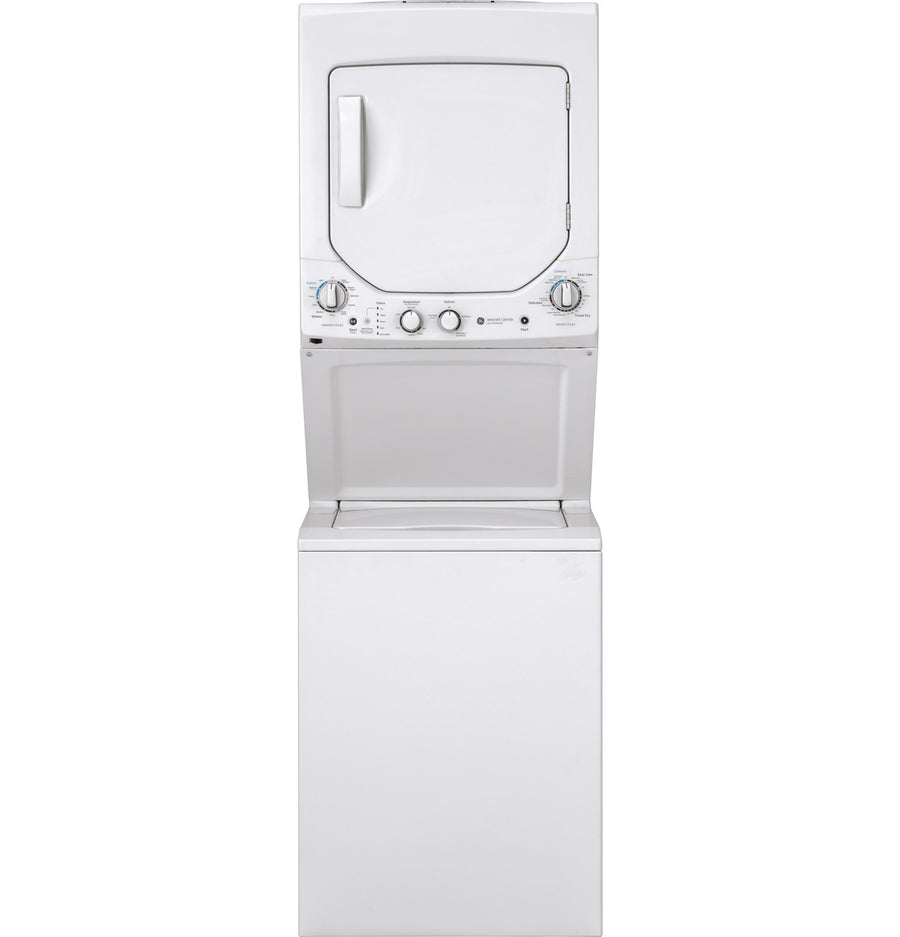 GE Unitized Spacemaker® 2.3 cu. ft. Capacity Washer with Stainless Steel Basket and 4.4 cu. ft. Capacity Electric Dryer 251310SD915 - GUD24ESSMWW - Scratch & Dent (Minor)