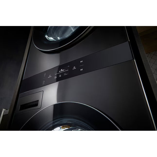 LG Single Unit Front Load WashTower™ with Center Control® 5.0 cu.ft. Washer and 7.4 cu.ft. Electric Dryer in Black Steel 22421769 - WKEX300HBA - Scratch & Dent (Moderate)
