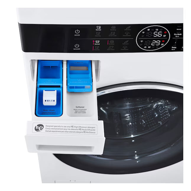 LG Single Unit LG WashTower™ with Center Control™ 5.0 cu. ft. Front Load Washer and 7.8 cu. ft. Electric Ventless Heat Pump Dryer 30133SD116 - WKHC252HWA - Scratch & Dent (Minor)