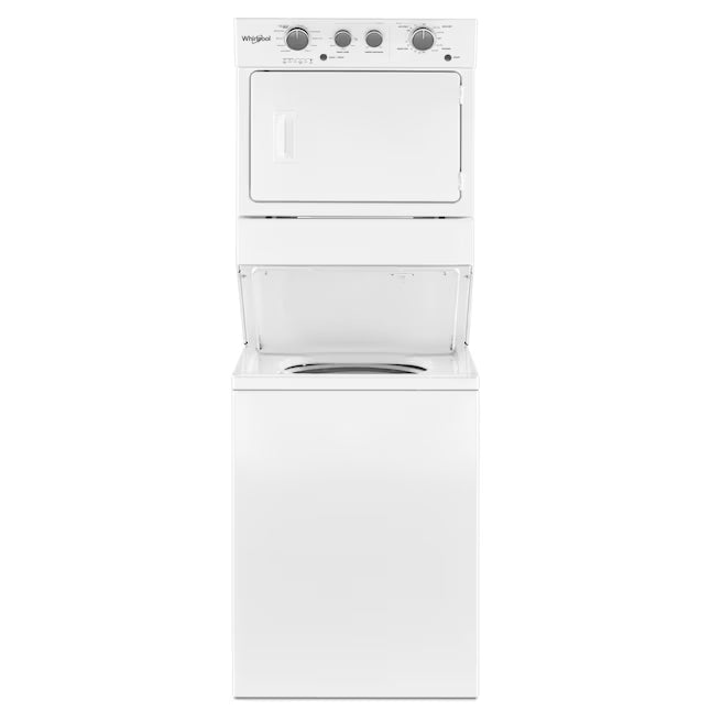 Whirlpool 28 in. Wide 3.5 cu. ft. Washer and 5.9 cu. ft. Electric Dryer Laundry Center with AutoDry Drying System 31132SD65 - WET4027HW - Scratch & Dent (Minor)