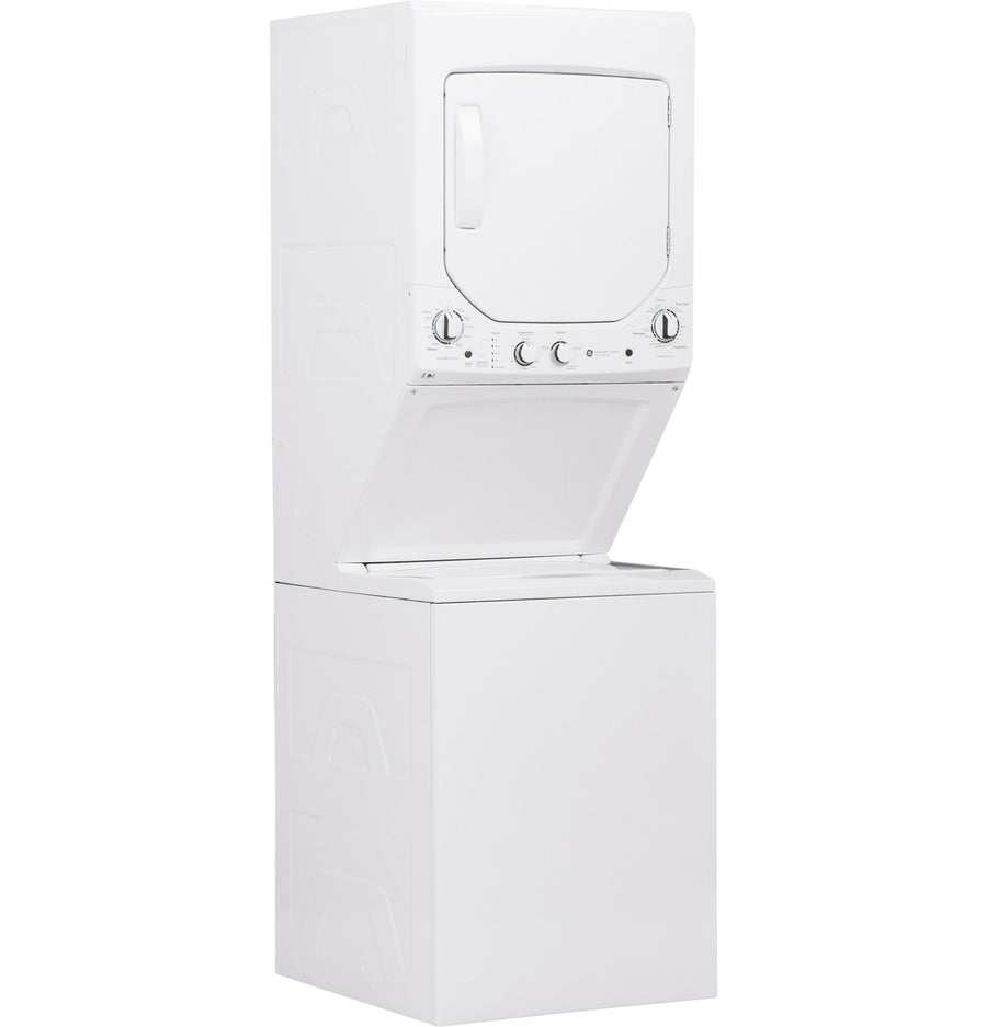 GE Unitized Spacemaker® 2.3 cu. ft. Capacity Washer with Stainless Steel Basket and 4.4 cu. ft. Capacity Electric Dryer 251310SD915 - GUD24ESSMWW - Scratch & Dent (Minor)