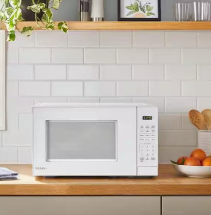 Vissani 1.1 cu. ft. 1000-Watt Countertop Microwave in White 251316SD1183 - EM0P042KVWCL - Scratch & Dent (Minor)