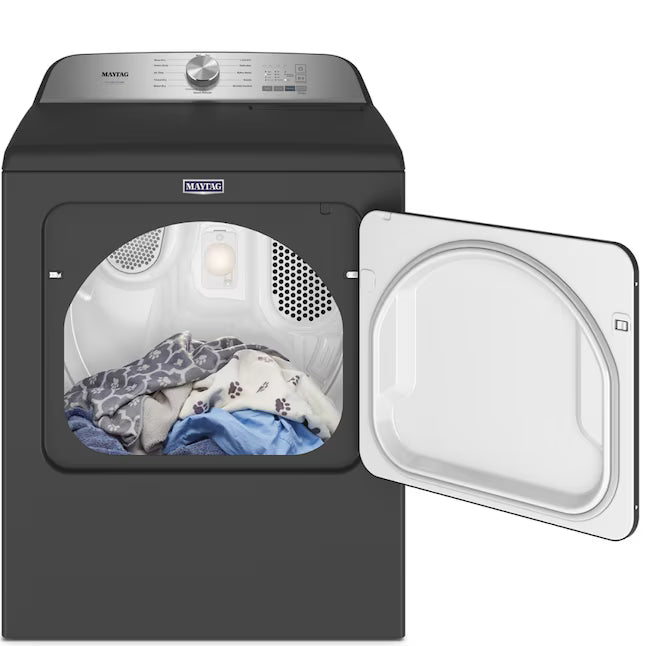 Maytag Volcano Black Pet Pro 7.0 cu. ft. Electric Dryer with XL Lint Trap and Steam 22421764 - MED6500MBK - Scratch & Dent (Minor)