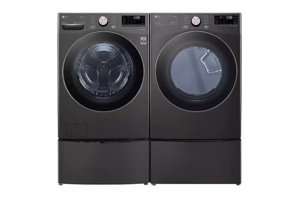 LG Front Load 4.5 Cu. Ft. Washer with TurboWash 360 Technology WM4000HBA - Scratch & Dent (Minor) and LG Smart Wi-Fi Enabled Front Load Electric 7.4 Cu. Ft. Dryer with TurboSteam 16265 - DLEX4000B - Scratch & Dent (Moderate)