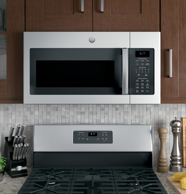 GE® 1.7 Cu. Ft. Over-the-Range Sensor Microwave Oven in Stainless Steel 25SA222 - JVM6175SKSS - Scratch & Dent (Minor)