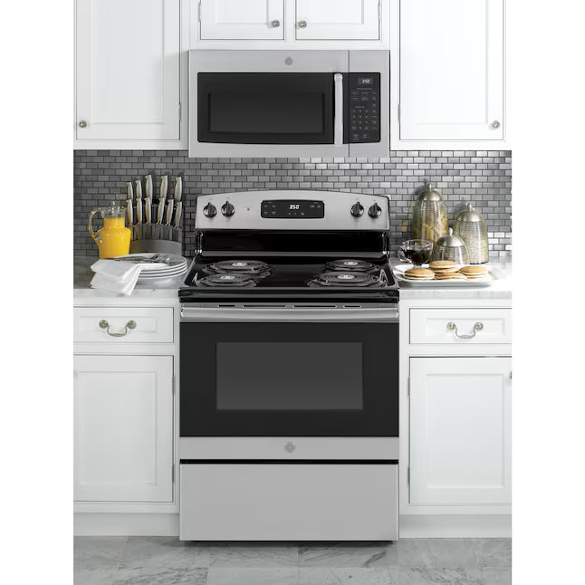 GE® 1.6 Cu. Ft. Over-the-Range Microwave Oven in Stainless Steel 251317SD1271 - JVM3160RFSS - Scratch & Dent (Minor)