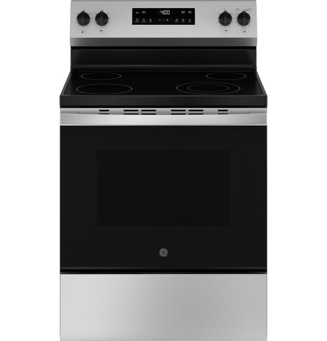 Pictures of GE® Stainless Steel ENERGY STAR® 30" Free-Standing Electric Range with 4 Burner Radiant Cooktop GRF400SVSS - New In Box - Neu Appliance Outlet - Discount Appliance Outlet in Austin, Tx