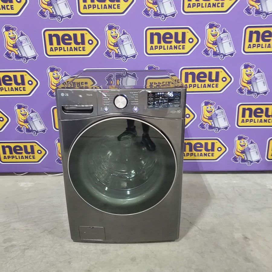 Pictures of LG Front Load 4.5 Cu. Ft. Washer with TurboWash 360 Technology WM4000HBA - Scratch & Dent (Minor) and LG Smart Wi-Fi Enabled Front Load Electric 7.4 Cu. Ft. Dryer with TurboSteam 16265 - DLEX4000B - Scratch & Dent (Moderate) - Neu Appliance Outlet - Discount Appliance Outlet in Austin, Tx