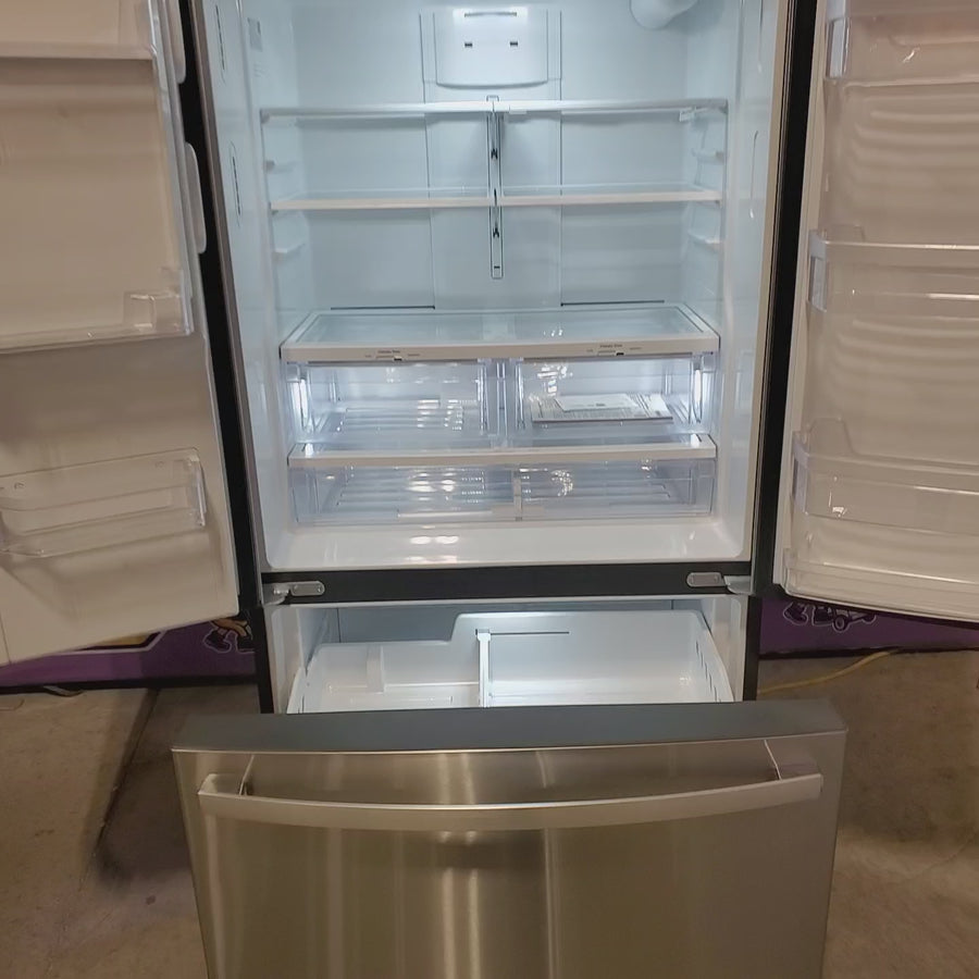 Pictures of GE 20.6 cu. ft. Counter Depth French Door Refrigerator in Fingerprint Resistant Stainless, ENERGY STAR GYE21JYMFS - Scratch & Dent (Minor) - Neu Appliance Outlet - Discount Appliance Outlet in Austin, Tx