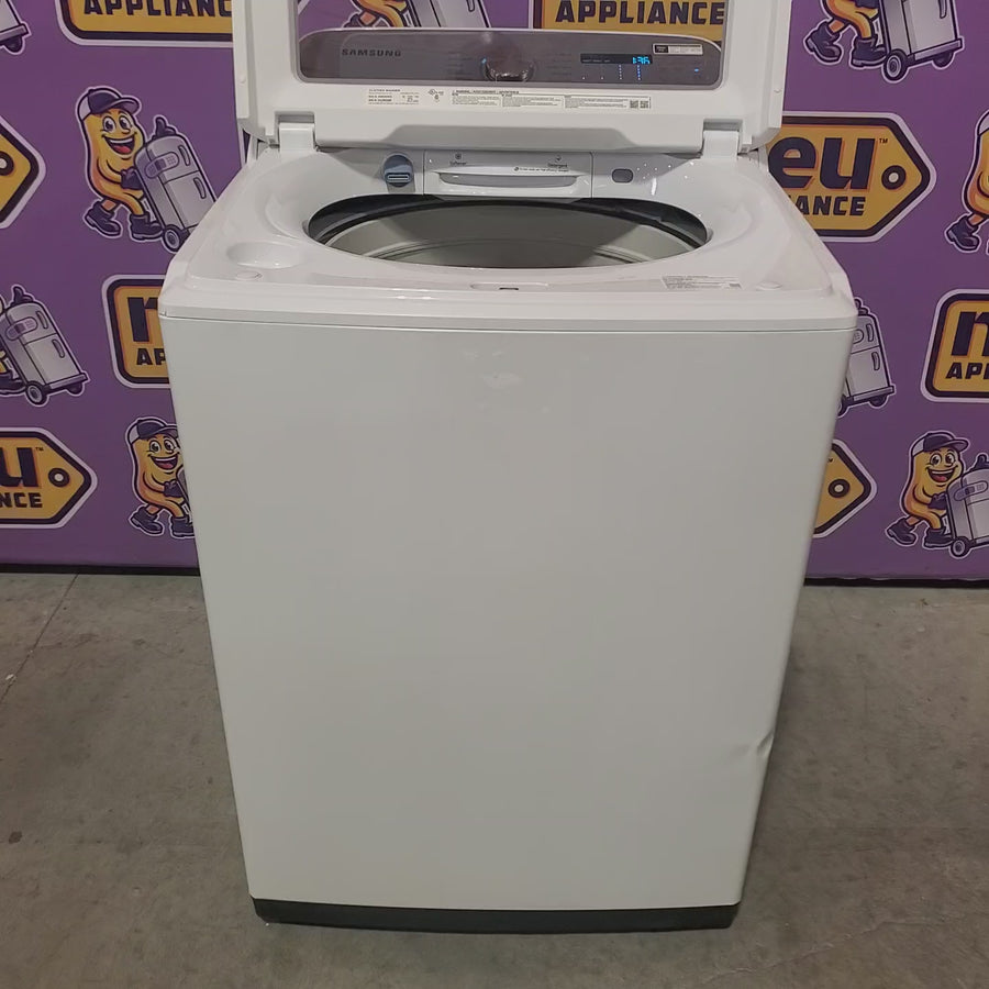 Pictures of Samsung ENERGY STAR 5.0 cu. ft. Top Load Washing Machine with Active Water Jet WA50R5200AW - Certified Refurbished and Samsung 7.2 cu. ft. Electric Dryer with Sensor Dry in White DVE45T3200W - Scratch & Dent (Minor) - Neu Appliance Outlet - Discount Appliance Outlet in Austin, Tx
