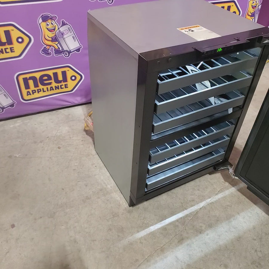 Pictures of U-Line Wine Captain 43 Bottle Dual Zone Built-in Wine Refrigerator with Overlay Panel Integrated Solid Door 11110435 - U2224ZWCINT60B - Scratch & Dent (Moderate) - Neu Appliance Outlet - Discount Appliance Outlet in Austin, Tx