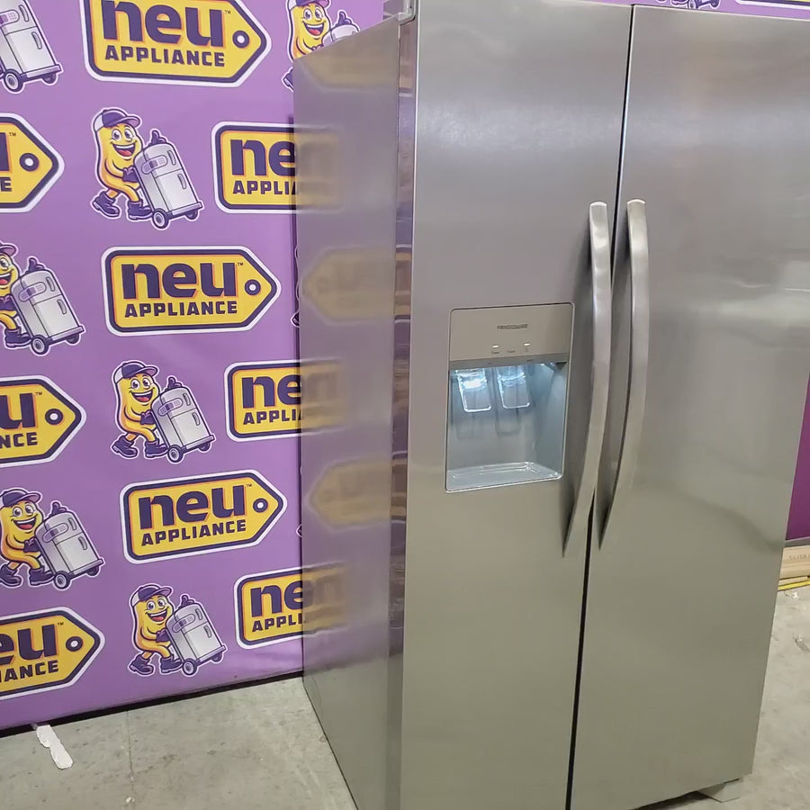 Pictures of Frigidaire 25.6-cu ft ENERGY STAR Side-by-Side Refrigerator with Ice Maker in Fingerprint Resistant Stainless Steel FRSS26L3AF - Open Box - Neu Appliance Outlet - Discount Appliance Outlet in Austin, Tx