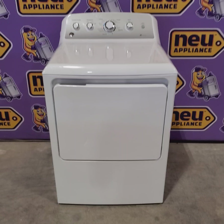 Pictures of GE White Electric Aluminized Alloy Drum 7.2 Cu. Ft. Dryer with Sensor Dry and Extended Tumble GTD45EASJWS - Scratch & Dent (Moderate) - Neu Appliance Outlet - Discount Appliance Outlet in Austin, Tx