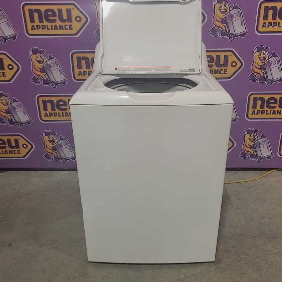Pictures of GE® 3.8 cu. ft. Capacity Washer with Stainless Steel Basket in White GTW330ASKWW - Certified Refurbished and GE® 7.2 cu. ft. Capacity Aluminized Alloy Drum Electric Dryer GTD33EASKWW - Certified Refurbished - Neu Appliance Outlet - Discount Appliance Outlet in Austin, Tx
