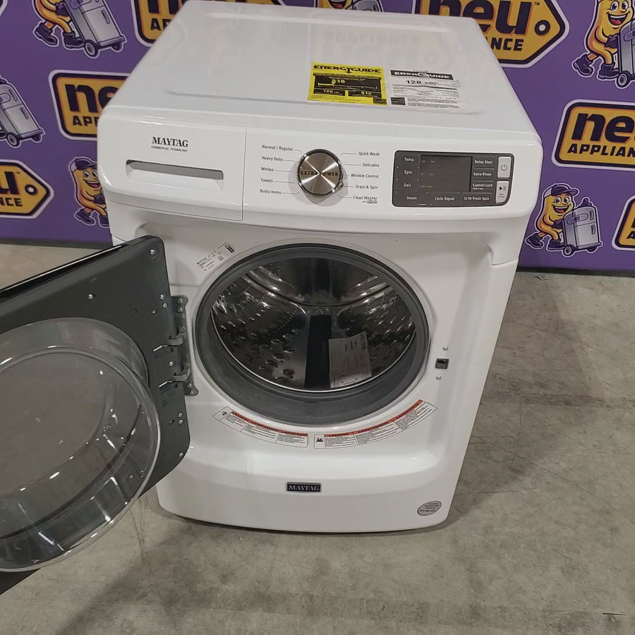 Pictures of Maytag White 4.5 cu. ft. Front Load Washer with Extra Power and 12-Hr Fresh Spin™ Option MHW5630HW and Stackable 7.3 cu. ft. Front Load Steam Gas Dryer with Extra Power and Quick Dry Cycle MGD6630HW - Neu Appliance Outlet - Discount Appliance Outlet in Austin, Tx