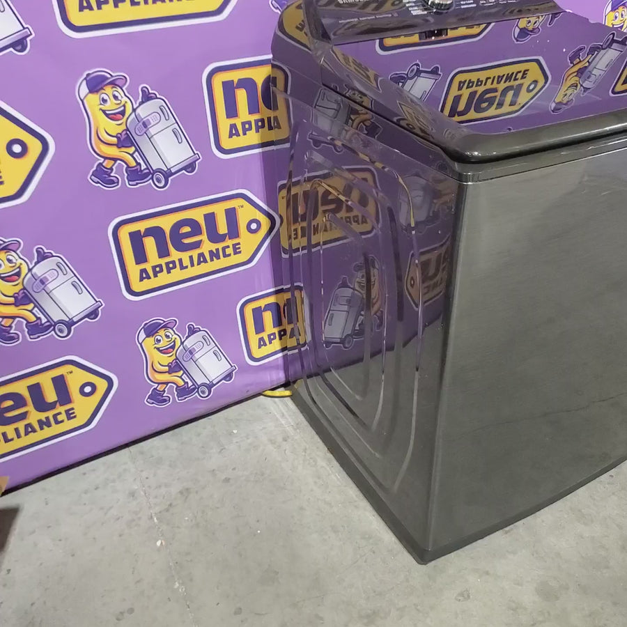 Pictures of Samsung Brushed Black Top Load 5.2 Cu. Ft. Washer with SuperSpeed Wash WA52A5500AV - Certified Refurbished and Samsung Black Stainless Steel Electric 7.4 Cu. Ft. Dryer with Steam Sanitize DVE50R5400V - Certified Refurbished - Neu Appliance Outlet - Discount Appliance Outlet in Austin, Tx