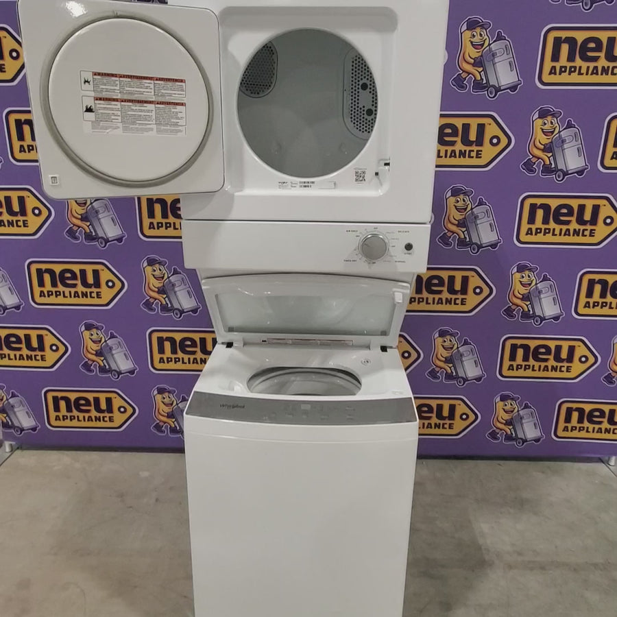 Pictures of Whirlpool 1.6 cu.ft Electric Stacked Laundry Center with 6 Wash Cycles, Impeller Washer and AutoDry™ WET4024HW - Scratch & Dent - Minor - Neu Appliance Outlet - Discount Appliance Outlet in Austin, Tx